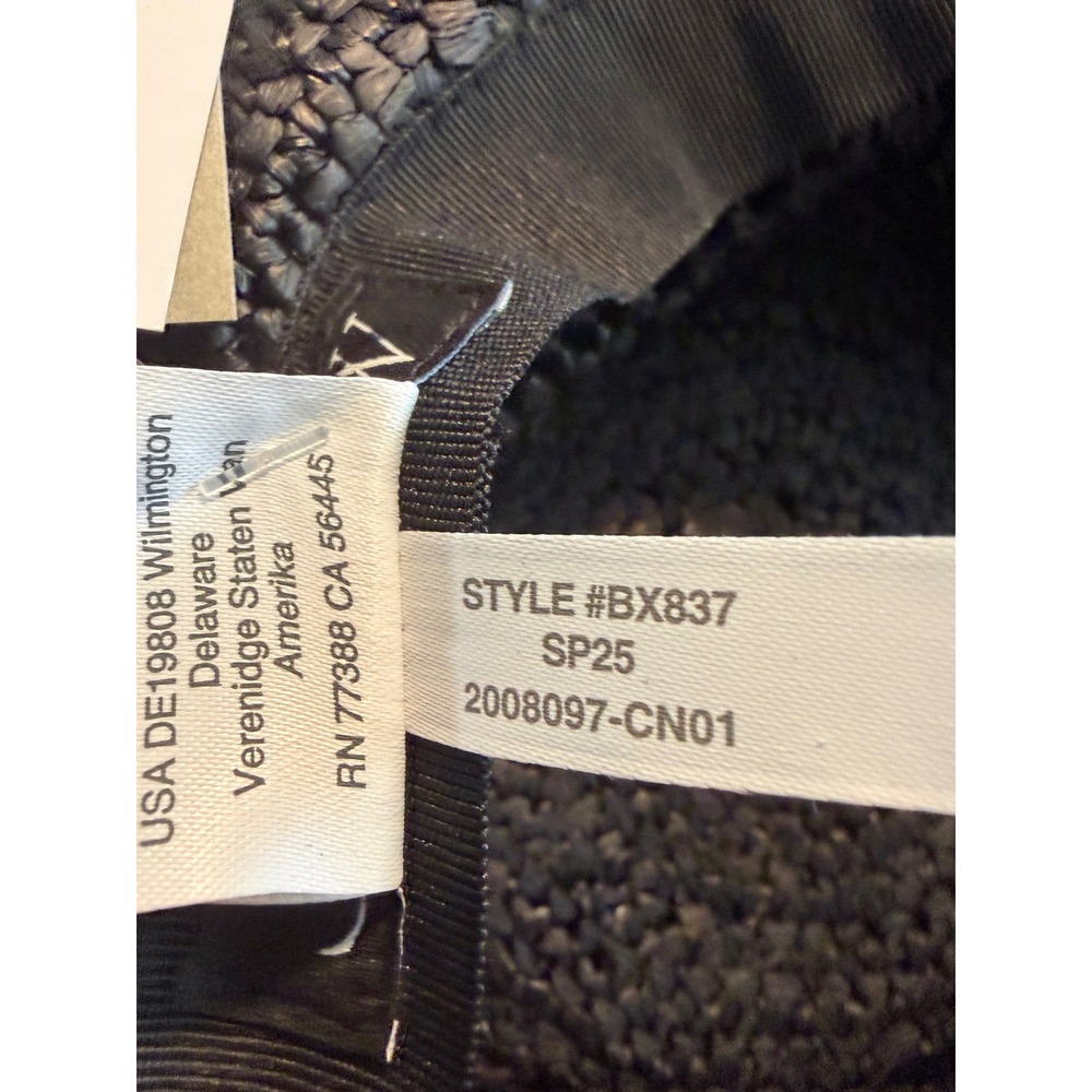 J. Crew Wide Brim Raffia Bucket Hat Black Straw XS/S - Picture 4 of 5